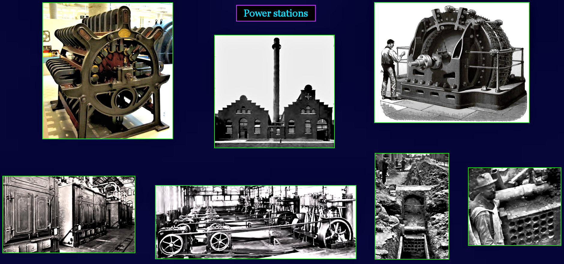 Electric power stations, 1890